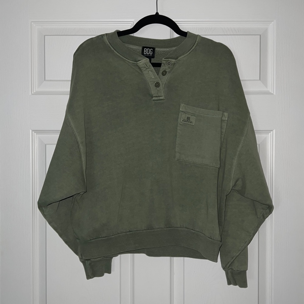 Urban Outfitters Olive V-Neck Sweater